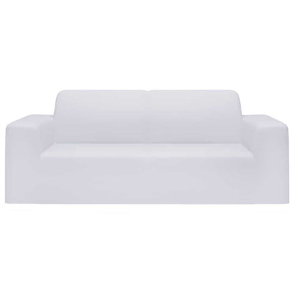 Sofföverdrag 2-sits med stretch vit polyesterjersey