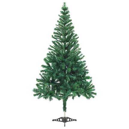 Belyst plastgran med kulor 210 cm 910 grenar