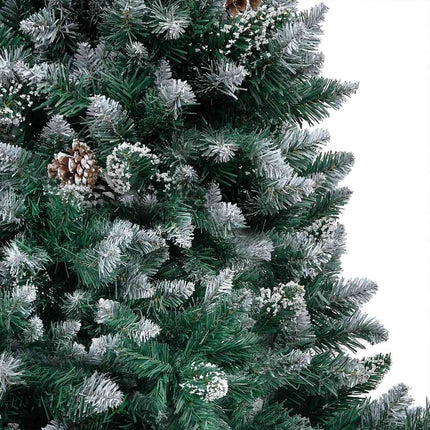 Konstgjord julgran med LED och bollset och kottar 240 cm