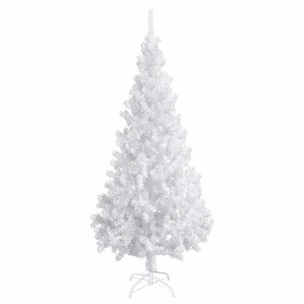 Belyst plastgran med kulor vit 180 cm PVC