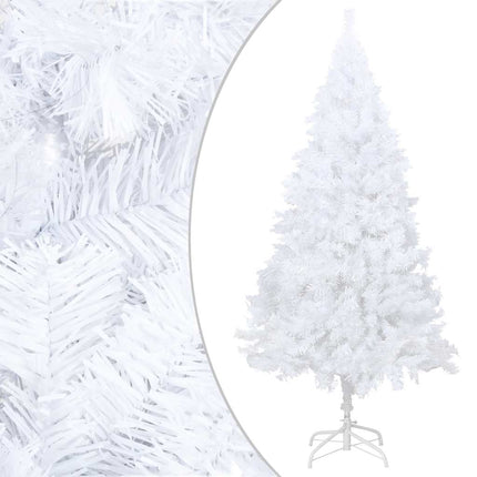 Belyst plastgran med kulor vit 210 cm PVC