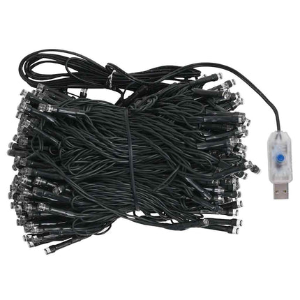 Belyst plastgran med kulor vit 210 cm PVC