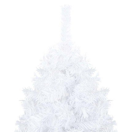 Belyst plastgran med kulor vit 210 cm PVC