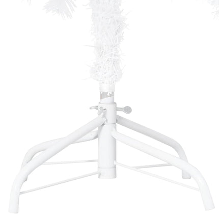 Belyst plastgran med kulor vit 210 cm PVC