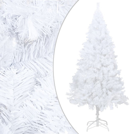 Belyst plastgran med kulor vit 240 cm