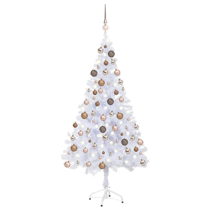 Belyst plastgran med kulor 120 cm 230 grenar