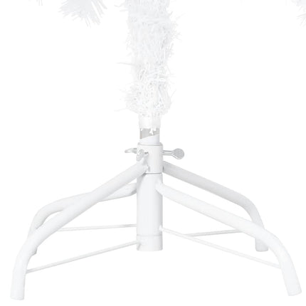 Belyst plastgran med kulor vit 120 cm PVC