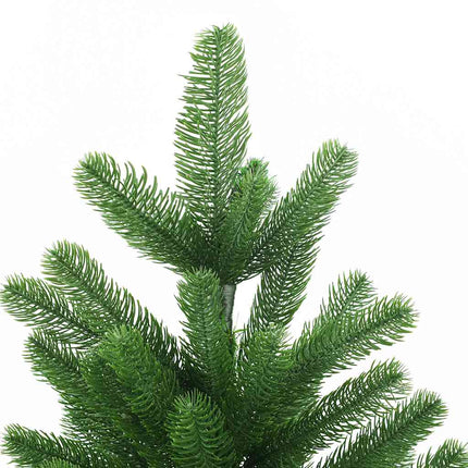 Belyst plastgran med kulor 150 cm grön