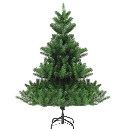 Konstgjord nordmannsgran med LED och julgranskulor grön 150 cm