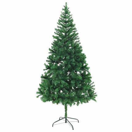Belyst plastgran med kulor 210 cm 910 grenar