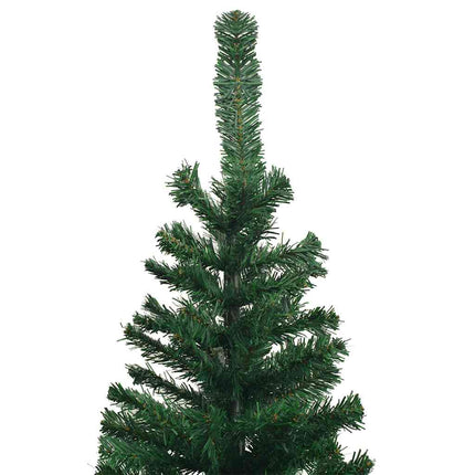 Belyst plastgran med kulor 240 cm grön