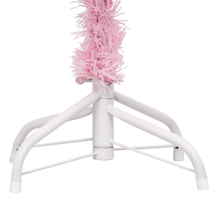 Belyst plastgran med kulor rosa 180 cm PVC