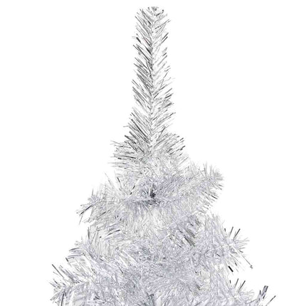 Belyst plastgran med kulor silver 120 cm PET