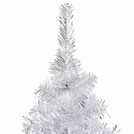 Belyst plastgran med kulor silver 240 cm PET