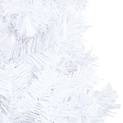 Belyst plastgran med kulor vit 150 cm PVC
