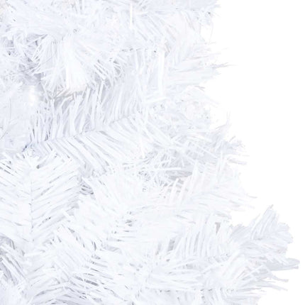 Belyst plastgran med kulor vit 210 cm PVC