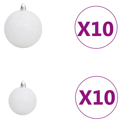 Belyst plastgran med kulor 240 cm grön