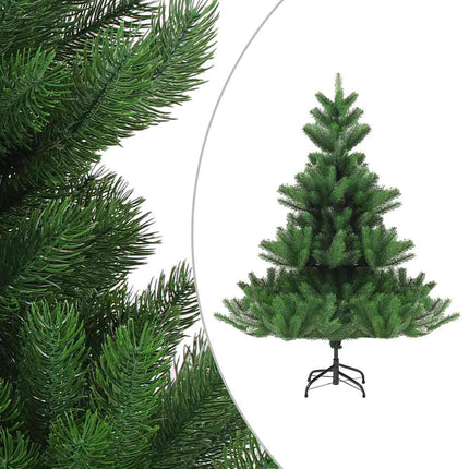 Konstgjord nordmannsgran med LED och julgranskulor grön 180 cm