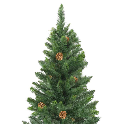 Belyst plastgran med kulor grön 210 cm