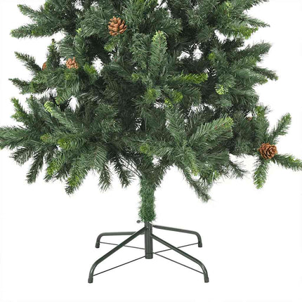 Belyst plastgran med kulor grön 210 cm