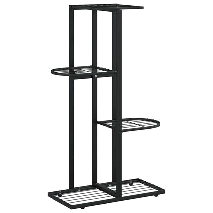 Växtställ med 4 hyllor 43x22x76 cm svart metall