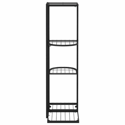 Växtställ med 4 hyllor 43x22x76 cm svart metall