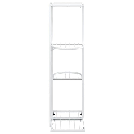 Växtställ med 4 hyllor 43x22x76 cm vit metall