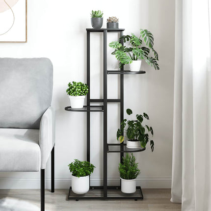 Växtställ med 5 hyllor 43x22x98 cm svart metall