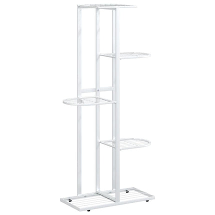 Växtställ med 5 hyllor 43x22x98 cm vit metall