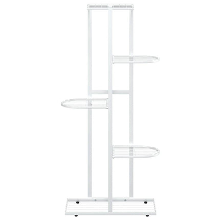 Växtställ med 5 hyllor 43x22x98 cm vit metall