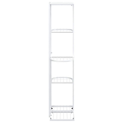 Växtställ med 5 hyllor 43x22x98 cm vit metall
