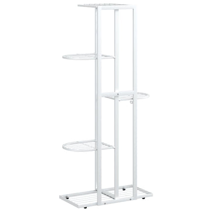 Växtställ med 5 hyllor 43x22x98 cm vit metall