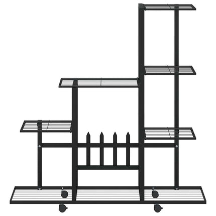 Växtställ på hjul 94,5x25x92,5 cm svart metall