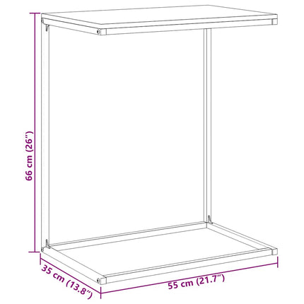 Sidobord svart 55x35x66 cm konstruerat trä