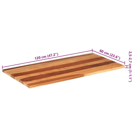 Bordsskiva 120x60x(2,5-2,7) cm massivt akaciaträ