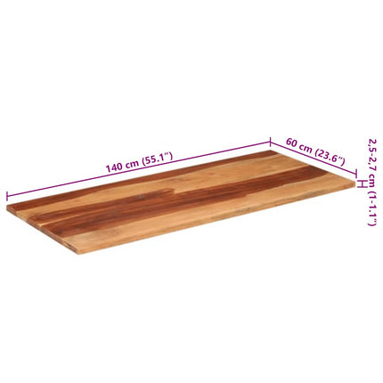 Bordsskiva 140x60x(2,5-2,7) cm massivt akaciaträ