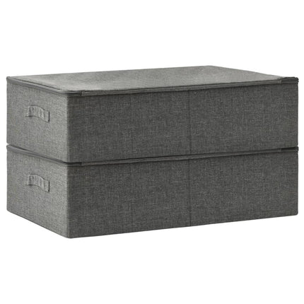 Förvaringslåda 2 st tyg 70x40x18 cm antracit