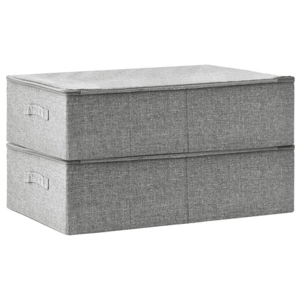 Förvaringslåda 2 st tyg 70x40x18 cm grå