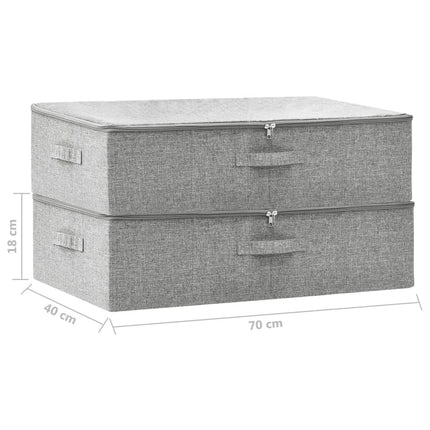 Förvaringslåda 2 st tyg 70x40x18 cm grå