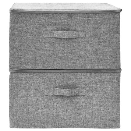Förvaringslåda 2 st tyg 43x34x23 cm grå