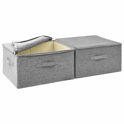 Förvaringslåda 2 st tyg 43x34x23 cm grå