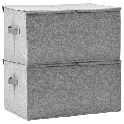 Förvaringslåda 2 st tyg 50x30x25 cm grå