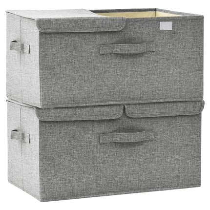 Förvaringslåda 2 st tyg 50x30x25 cm grå
