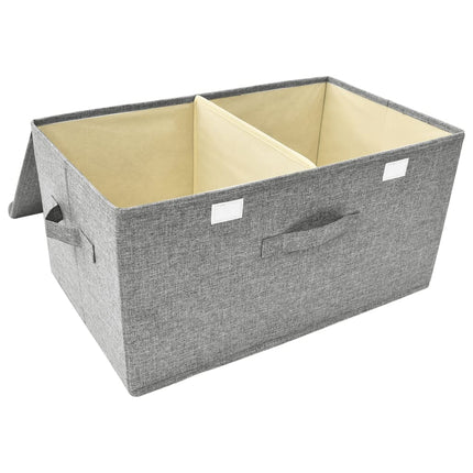 Förvaringslåda 2 st tyg 50x30x25 cm grå