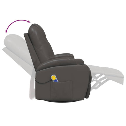 Massagefåtölj gungfunktion antracit konstläder