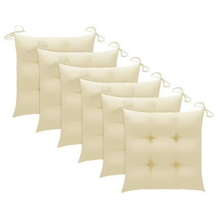 Trädgårdsstolar 6 st med dynor massivt akaciaträ