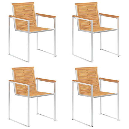 Trädgårdsstolar med dynor 4 st massiv teak