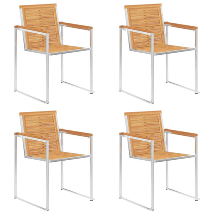 Trädgårdsstolar med dynor 4 st massiv teak