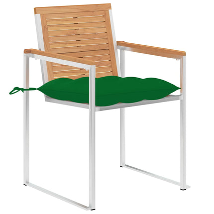 Trädgårdsstolar med dynor 4 st massiv teak
