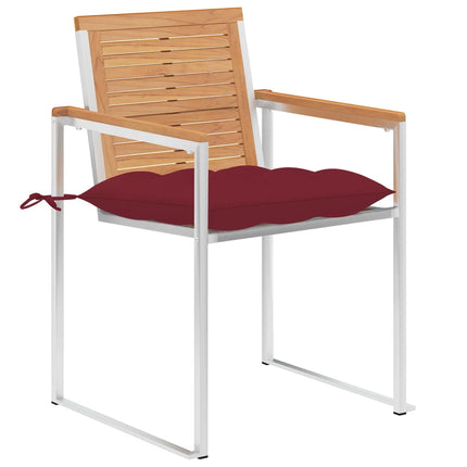 Trädgårdsstolar med dynor 4 st massiv teak